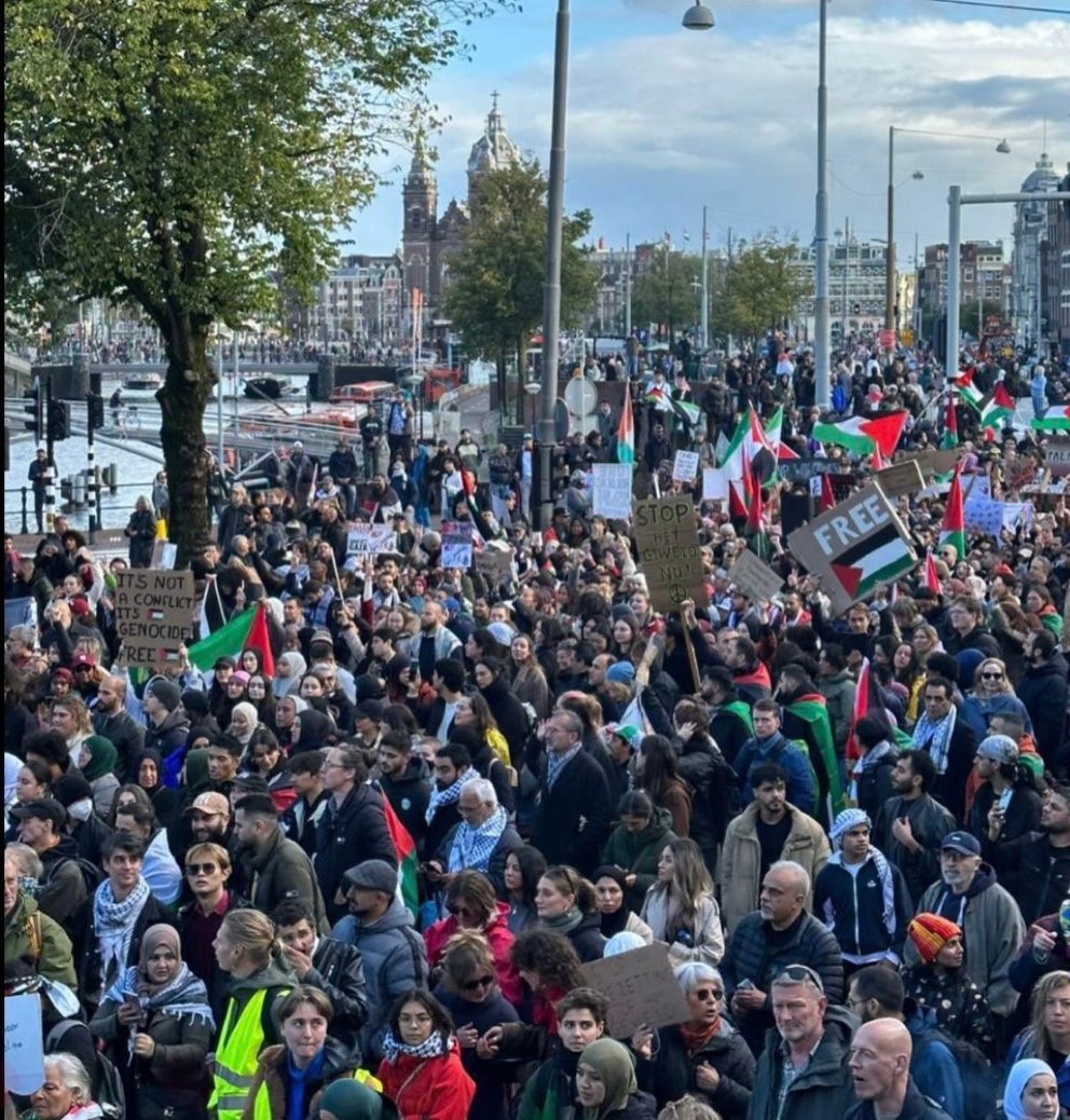 Foto van een Palestina-demonstratie in Amsterdam

(foto van website Plant een olijfboom)